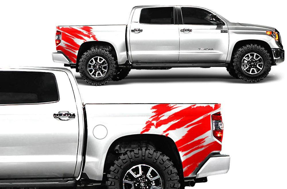 Toyota Tundra CrewMax (2014-2021) Auto Vinyl Graphics Decals and Stickers - Torn Style Kit - Jkprostickers