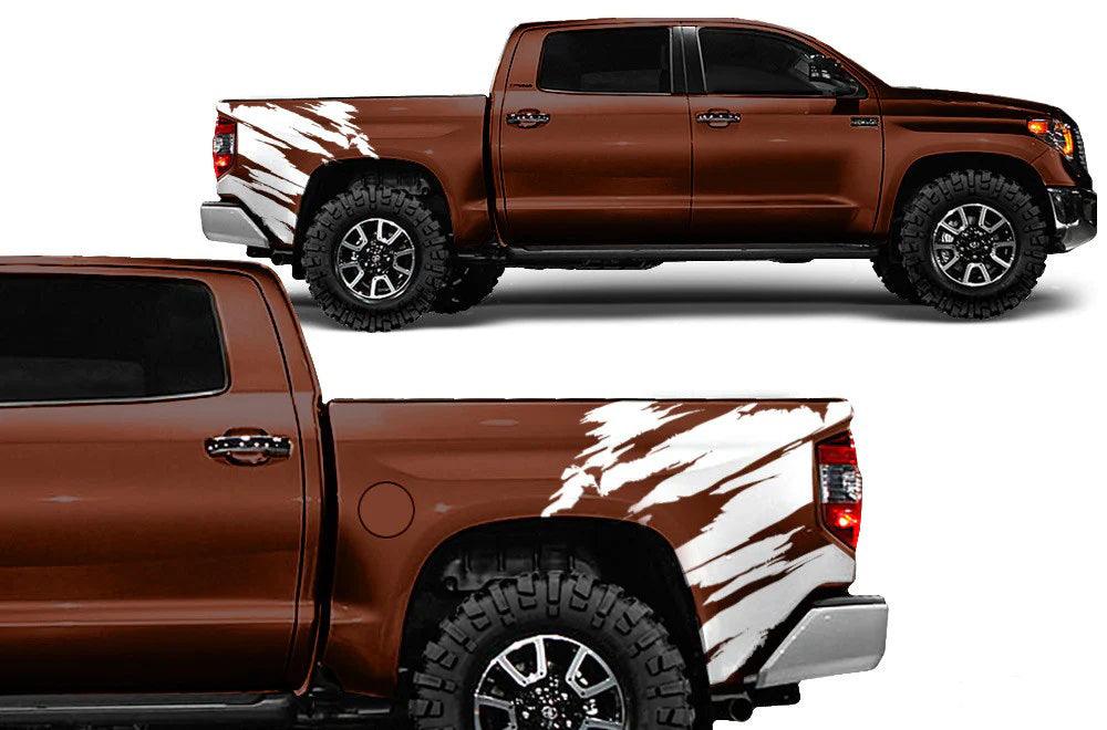 Toyota Tundra CrewMax (2014-2021) Auto Vinyl Graphics Decals and Stickers - Torn Style Kit - Jkprostickers