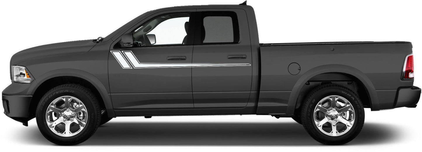 Dodge Ram 1500/2500/3500 (2009-2018) Custom Vinyl Decals, Graphics and Stickers - Upper Door Stripes (Pair) - Jkprostickers